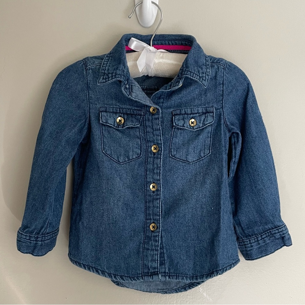 Genuine Kids from Oshkosh Button up Shirt, 100% Cotton, denim-like, sz 18m